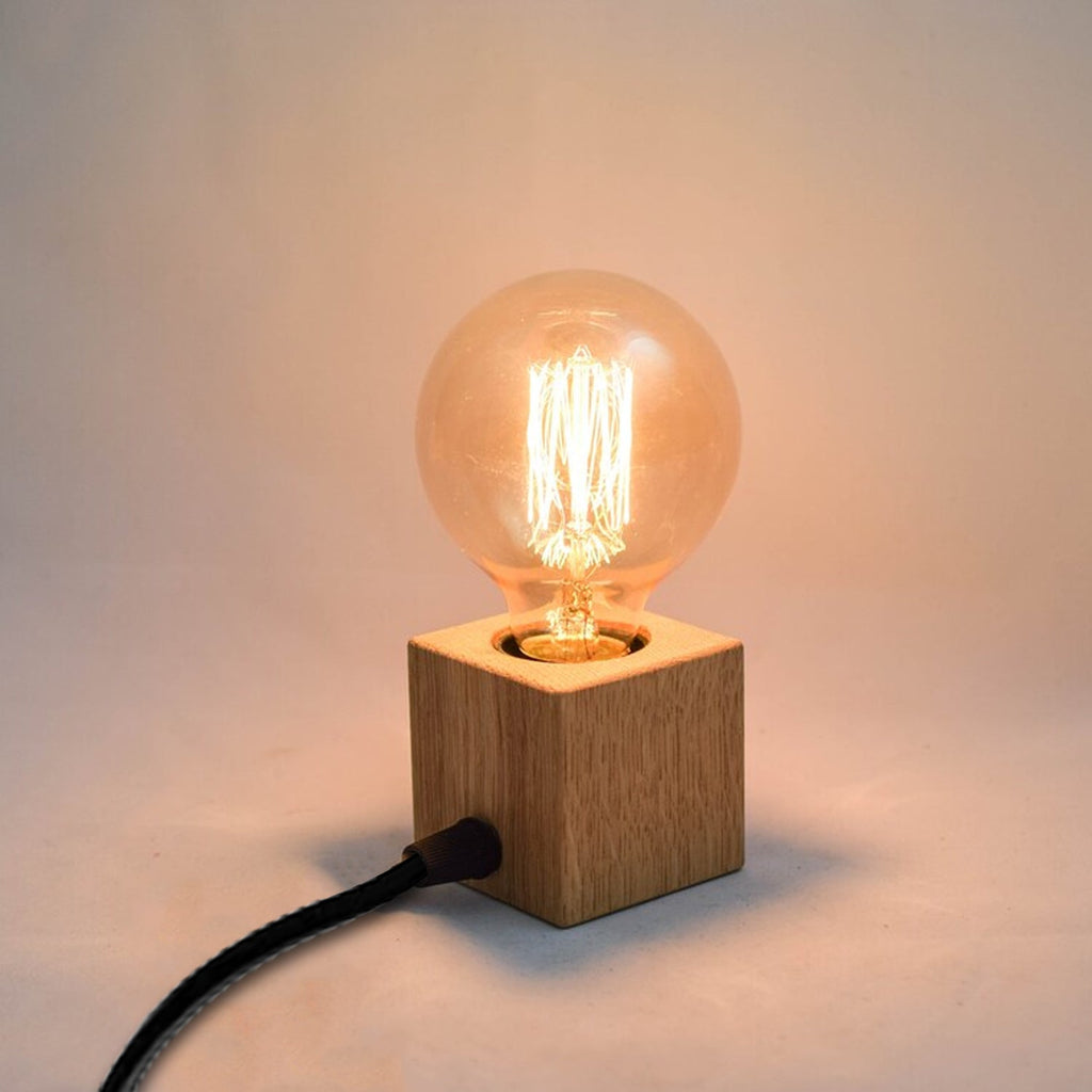 Wooden Base Lamp