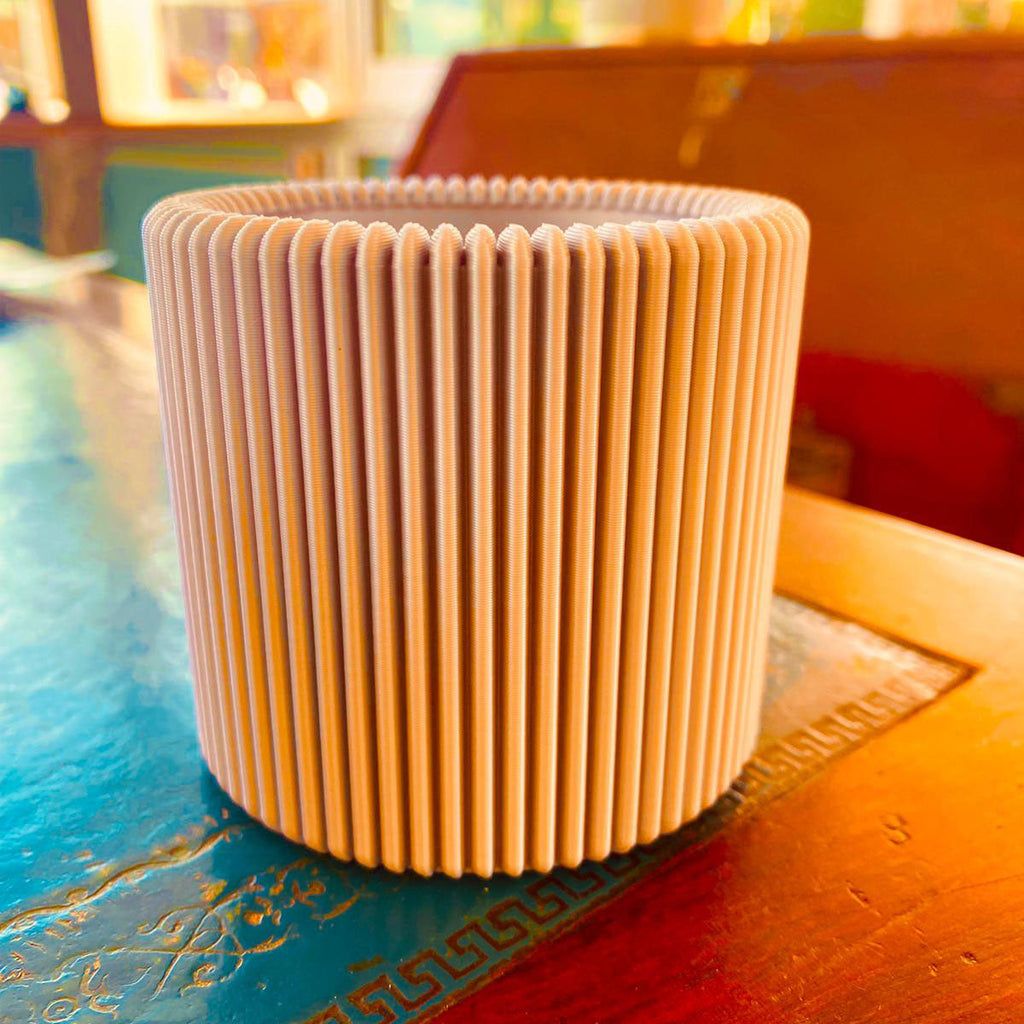 Modern Ribbed Pencil Holder – Minimalist 3D Printed Desk Organiser