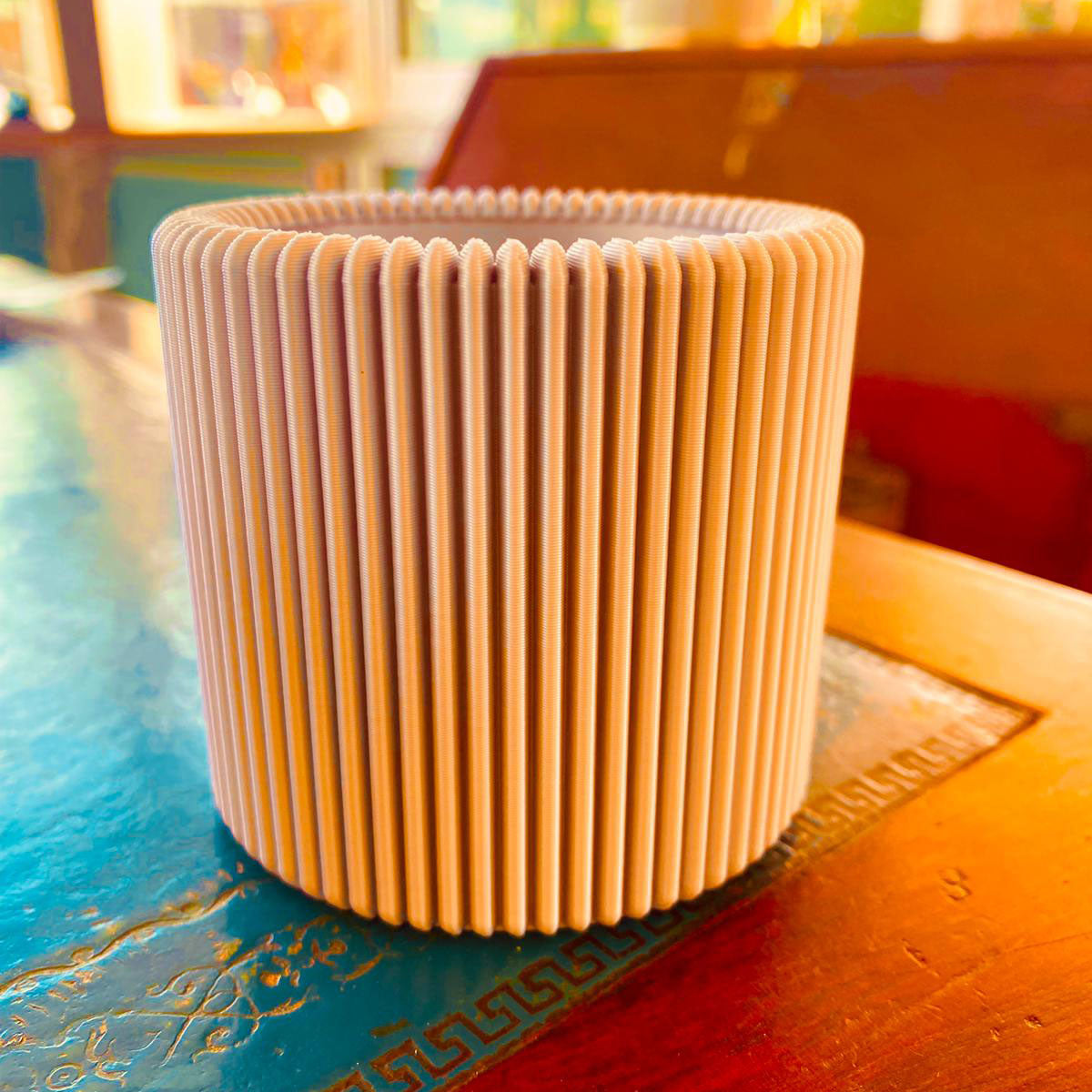 Modern Ribbed Pencil Holder – Minimalist 3D Printed Desk Organiser