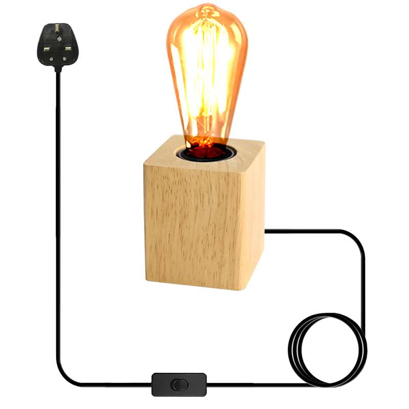 Wooden Base Lamp