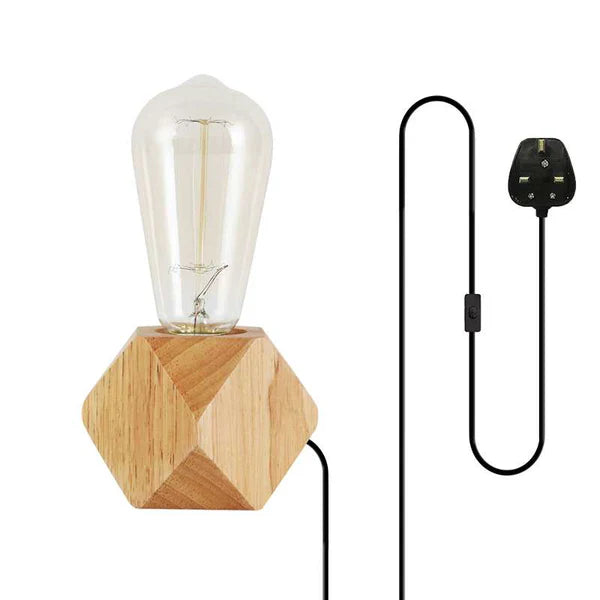 Wooden Base Lamp